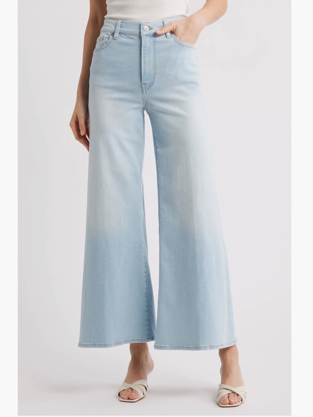 Frame Le Palazzo Light Blue High-Rise Wide-Leg Jeans